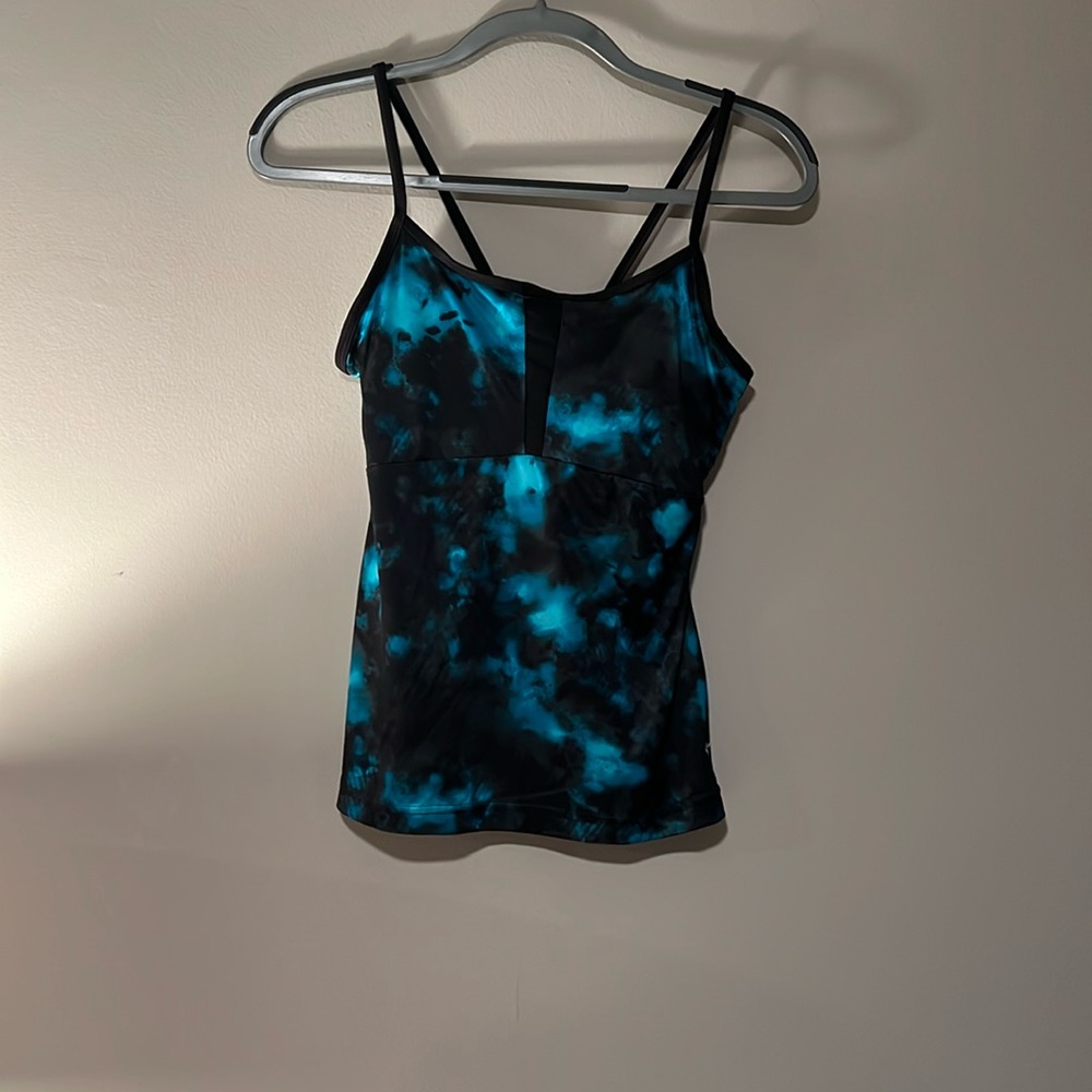 Blue athletic tank top
